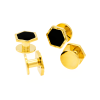 Black/Gold hexagon Stud (pack of 4)