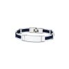 Bracelet in Polished Stainless Steel & Double Rope, Navy