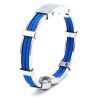 Bracelet in Polished Stainless Steel & Double Rope, Royal Blue