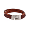split Leather-Stainless Steel Bracelet