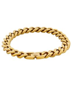 Classic Cuban Link Bracelet Ion Plated Gold (215 x 10mm)