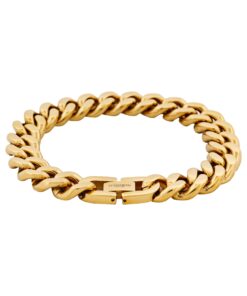 Classic Cuban Link Bracelet Ion Plated Gold (215 x 12mm)