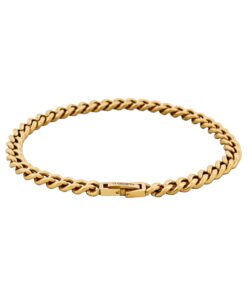 Classic Cuban Link Bracelet Ion Plated Gold (215 x 6mm)